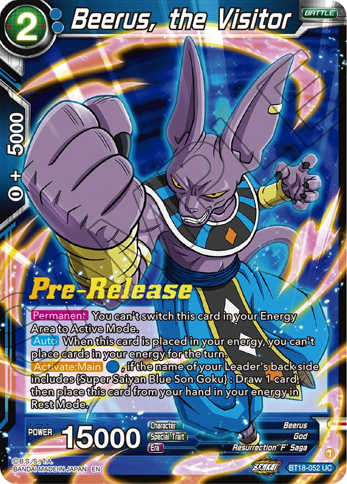 Beerus, the Visitor (BT18-052) [Dawn of the Z-Legends Prerelease Promos]