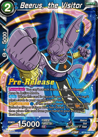 Beerus, the Visitor (BT18-052) [Dawn of the Z-Legends Prerelease Promos]