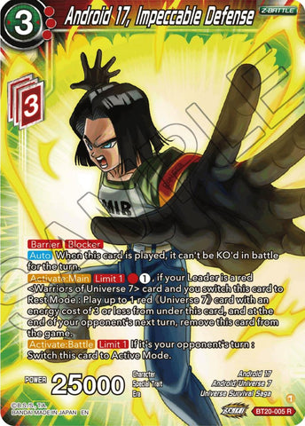 Android 17, Impeccable Defense (BT20-005) [Power Absorbed]