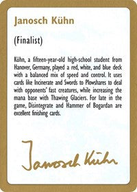 1997 Janosch Kuhn Biography Card [World Championship Decks]