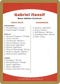 2004 Gabriel Nassif Decklist Card [World Championship Decks]
