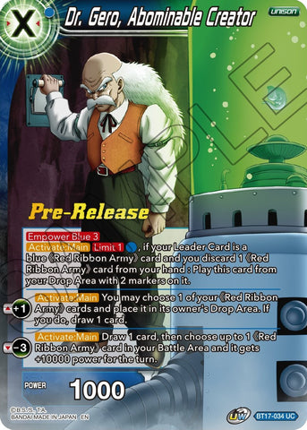 Dr. Gero, Abominable Creator (BT17-034) [Ultimate Squad Prerelease Promos]