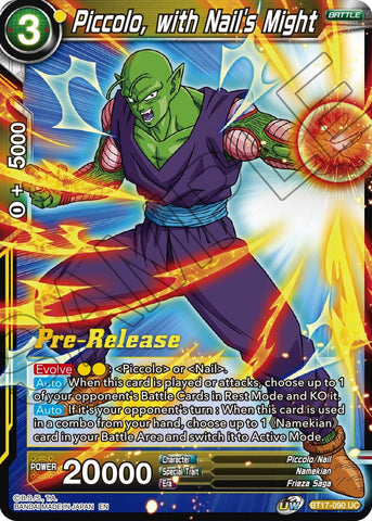 Piccolo, with Nail's Might (BT17-090) [Ultimate Squad Prerelease Promos]