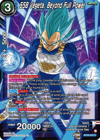 SSB Vegeta, Beyond Full Power (BT20-032) [Power Absorbed]