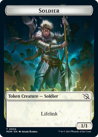 Soldier // Teferi Akosa of Zhalfir Emblem Double-Sided Token [March of the Machine Tokens]