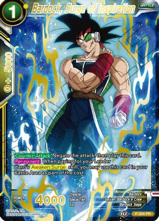 Bardock, Surge of Inspiration (Gold Stamped) (P-204) [Mythic Booster]