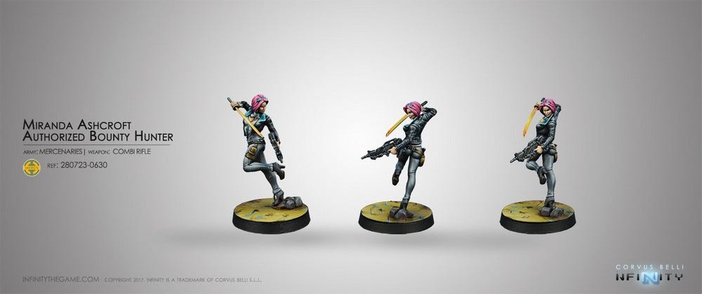 Miranda Ashcroft, Authorized Bounty Hunter (Combi Rifle) Infinity Corvus Belli