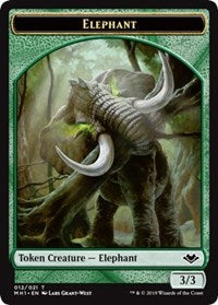 Elephant (012) // Spirit (016) Double-Sided Token [Modern Horizons Tokens]