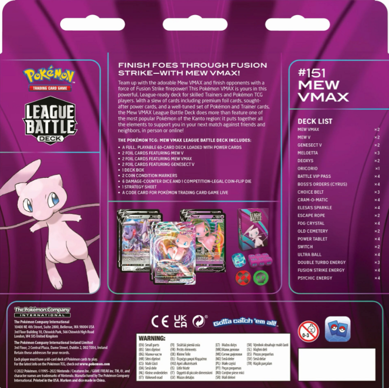 Pokemon TCG: Mew VMax League Battle Deck