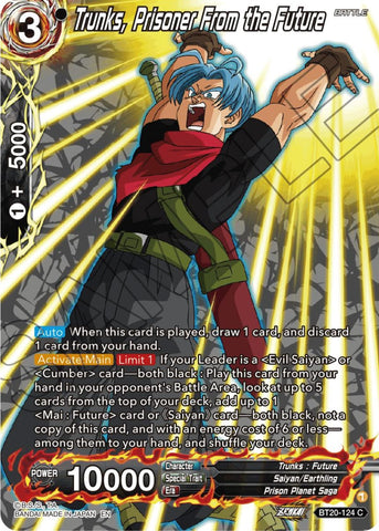 Trunks, Prisoner From the Future (Silver Foil) (BT20-124) [Power Absorbed]