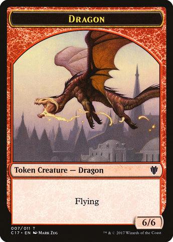Cat Dragon // Dragon (007) Double-Sided Token [Commander 2017 Tokens]