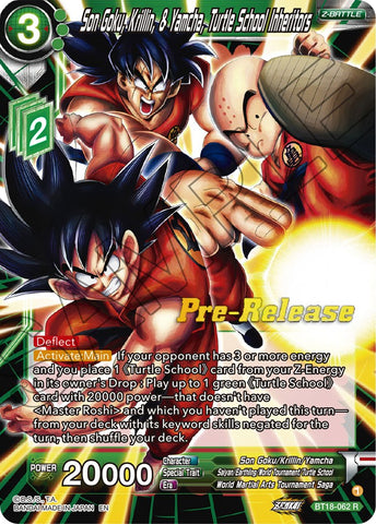 Son Goku, Krillin, & Yamcha, Turtle School Inheritors (BT18-062) [Dawn of the Z-Legends Prerelease Promos]