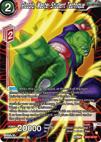 Piccolo, Master-Student Technique (Starter Deck Exclusive) (SD21-02) [Power Absorbed]