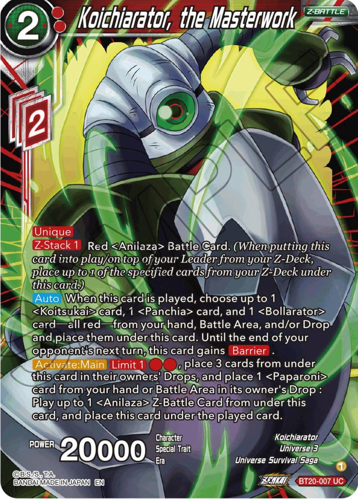 Koichiarator, the Masterwork (BT20-007) [Power Absorbed]