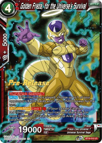 Golden Frieza, for the Universe's Survival (BT16-010) [Realm of the Gods Prerelease Promos]