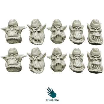 Orc Heads in Side Caps Spellcrow