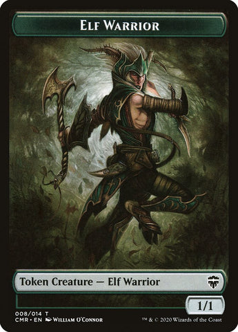Elf Warrior // Rock Double-Sided Token [Commander Legends Tokens]
