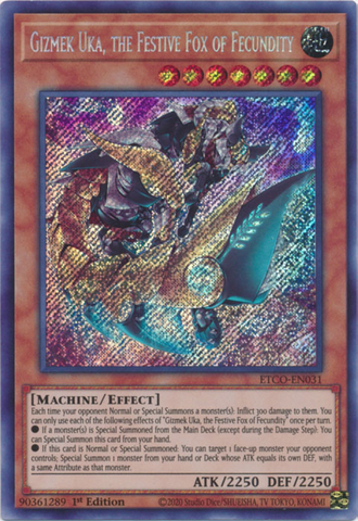 Gizmek Uka, the Festive Fox of Fecundity [ETCO-EN031] Secret Rare