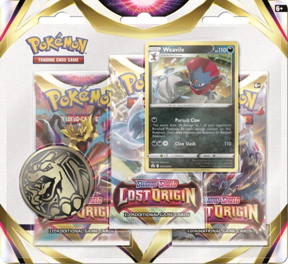 Pokemon TCG: Sword & Shield 11 Lost Origin 3-Pack Booster Weavile