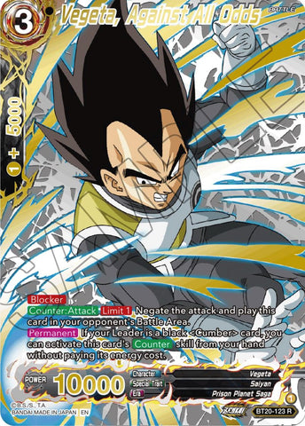 Vegeta, Against All Odds (Gold-Stamped) (BT20-123) [Power Absorbed]