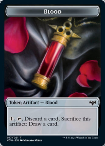 Blood // Spirit Cleric Double-Sided Token [Innistrad: Crimson Vow Tokens]