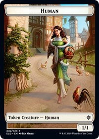 Human // Food (17) Double-Sided Token [Throne of Eldraine Tokens]