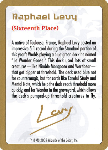 Raphael Levy Bio [World Championship Decks 2002]