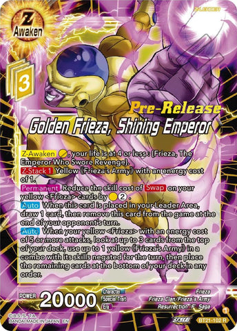 Golden Frieza, Shining Emperor (BT21-102) [Wild Resurgence Pre-Release Cards]