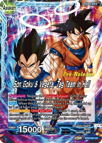 Son Goku // Son Goku & Vegeta, Tag Team in Hell (BT22-031) [Critical Blow Prerelease Promos]