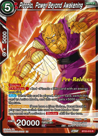 Piccolo, Power Beyond Awakening (BT22-015) [Critical Blow Prerelease Promos]