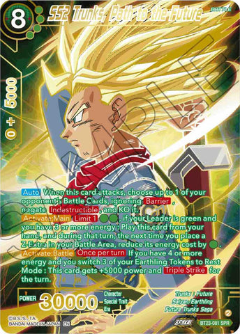 SS2 Trunks, Path to the Future (SPR) (BT23-081) [Perfect Combination]