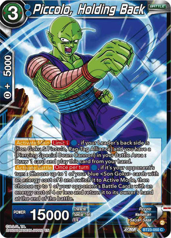 Piccolo, Holding Back (BT23-050) [Perfect Combination]