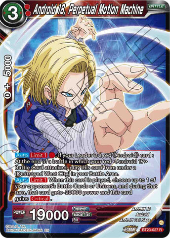 Android 18, Perpetual Motion Machine (BT23-027) [Perfect Combination]