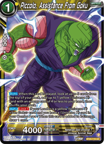 Piccolo, Assistance From Goku (BT23-116) [Perfect Combination]