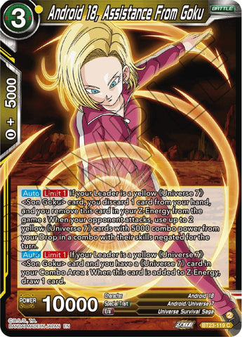 Android 18, Assistance From Goku (BT23-119) [Perfect Combination]