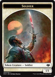 Soldier (004) // Serra the Benevolent Emblem (020) Double-Sided Token [Modern Horizons Tokens]