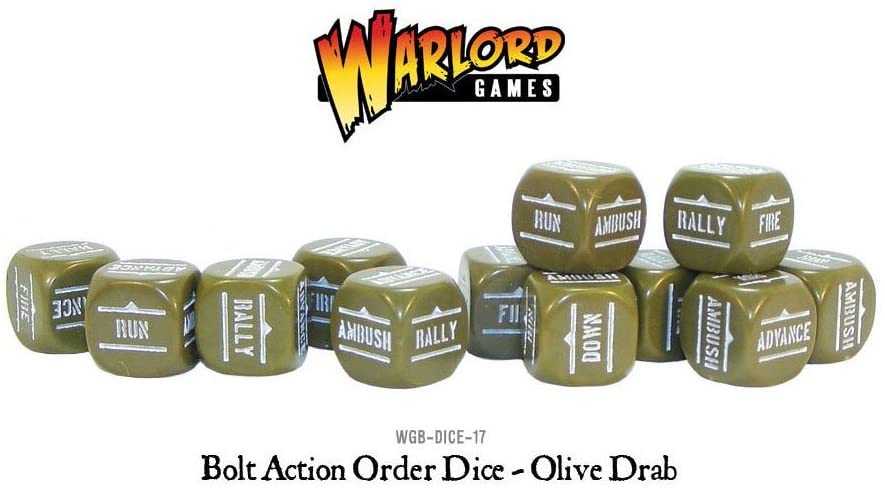 Bolt Action Order Dice pack - Olive Drab