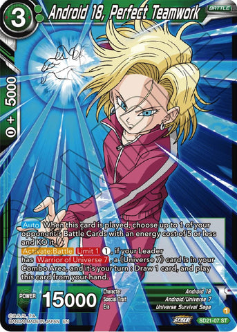 Android 18, Perfect Teamwork (Starter Deck Exclusive) (SD21-07) [Power Absorbed]