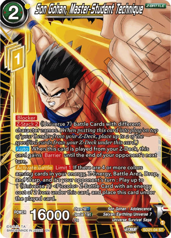 Son Gohan, Master-Student Technique (Starter Deck Exclusive) (SD21-04) [Power Absorbed]