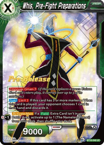Whis, Pre-Fight Preparations (BT16-048) [Realm of the Gods Prerelease Promos]