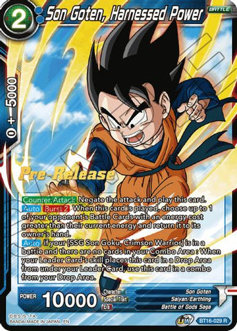 Son Goten, Harnessed Power (BT16-029) [Realm of the Gods Prerelease Promos]