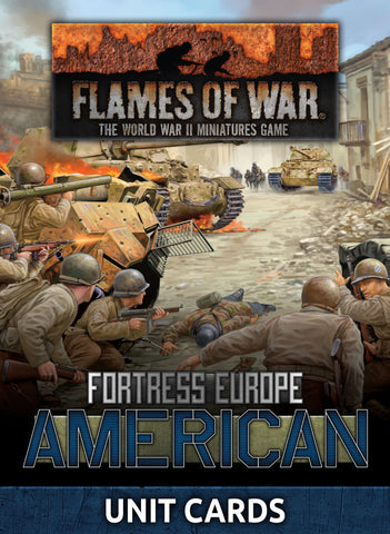 Flames of War Fortress Europe American Unit Cards (Late War)