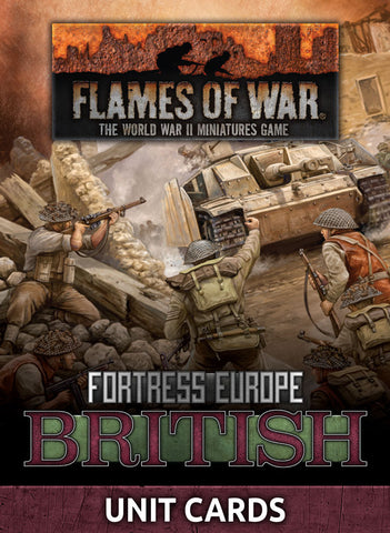 Flames of War Fortress Europe British Unit Cards (Late War)