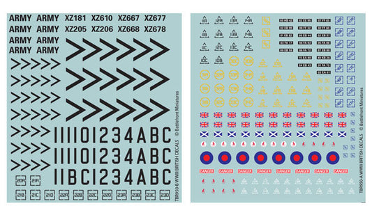 Team Yankee British Decal Set