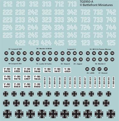 Flames of War West German Decal Set