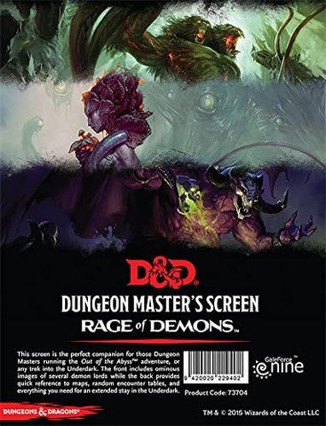 Out of the Abyss Rage of Demons Dungeon Masters Screen