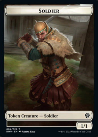 Soldier // Ajani, Sleeper Agent Emblem Double-Sided Token [Dominaria United Tokens]