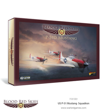US P-51D Mustang 6 Plane Squadron - Blood Red Skies
