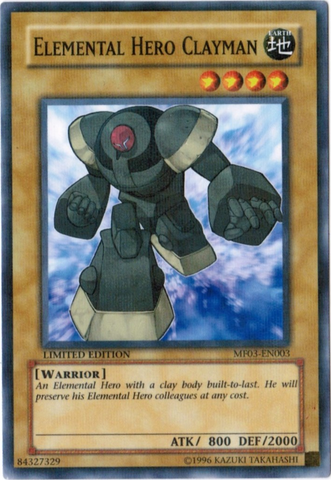 Elemental Hero Clayman [MF03-EN003] Parallel Rare