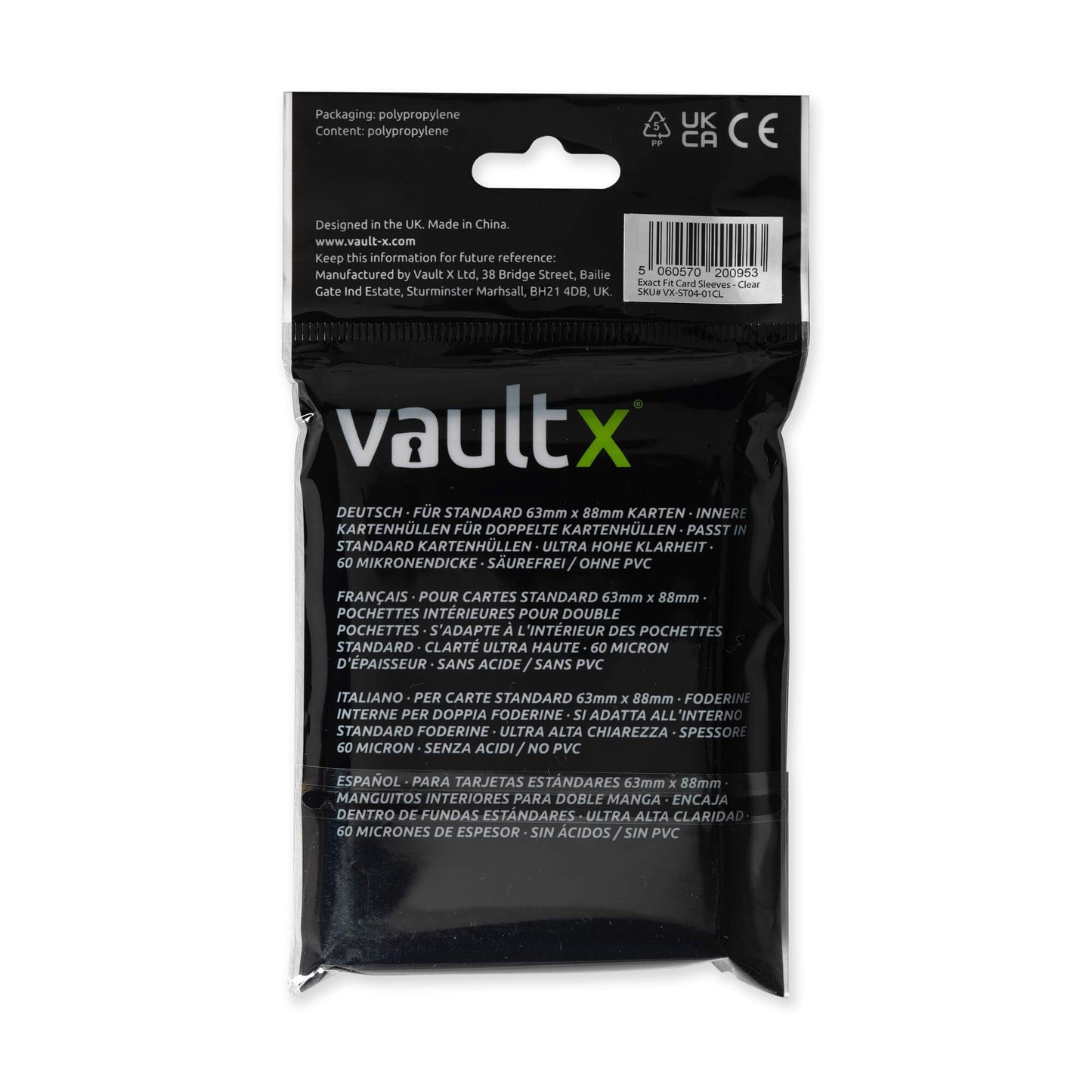 Vault X Exact Fit Card Sleeves - 100 - Clear